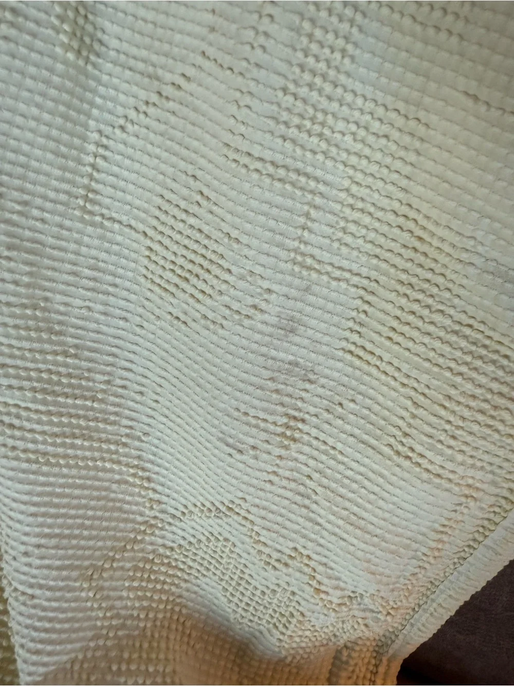 Vintage Cream Woven Fringe Large Blanket